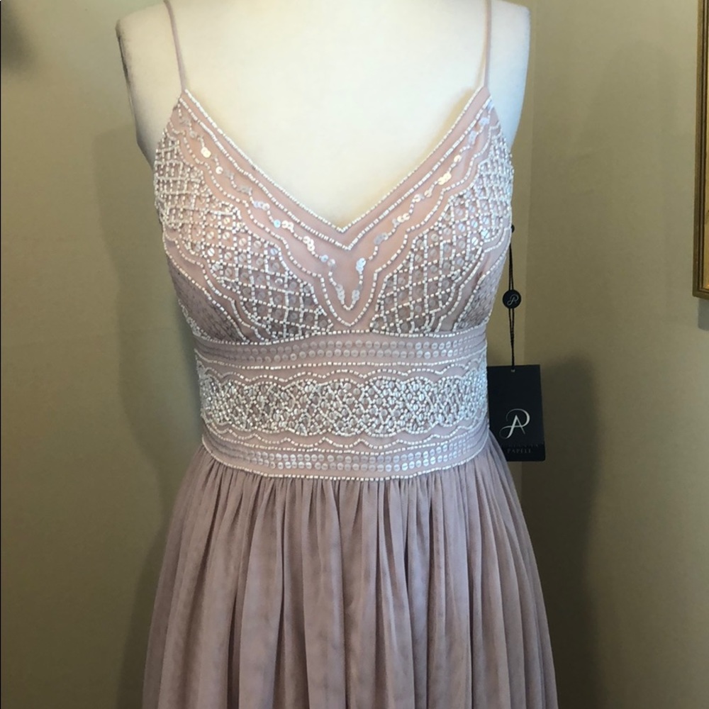 Adrianna Papell beaded bodice Formal lilac dress - Picture 7 of 8